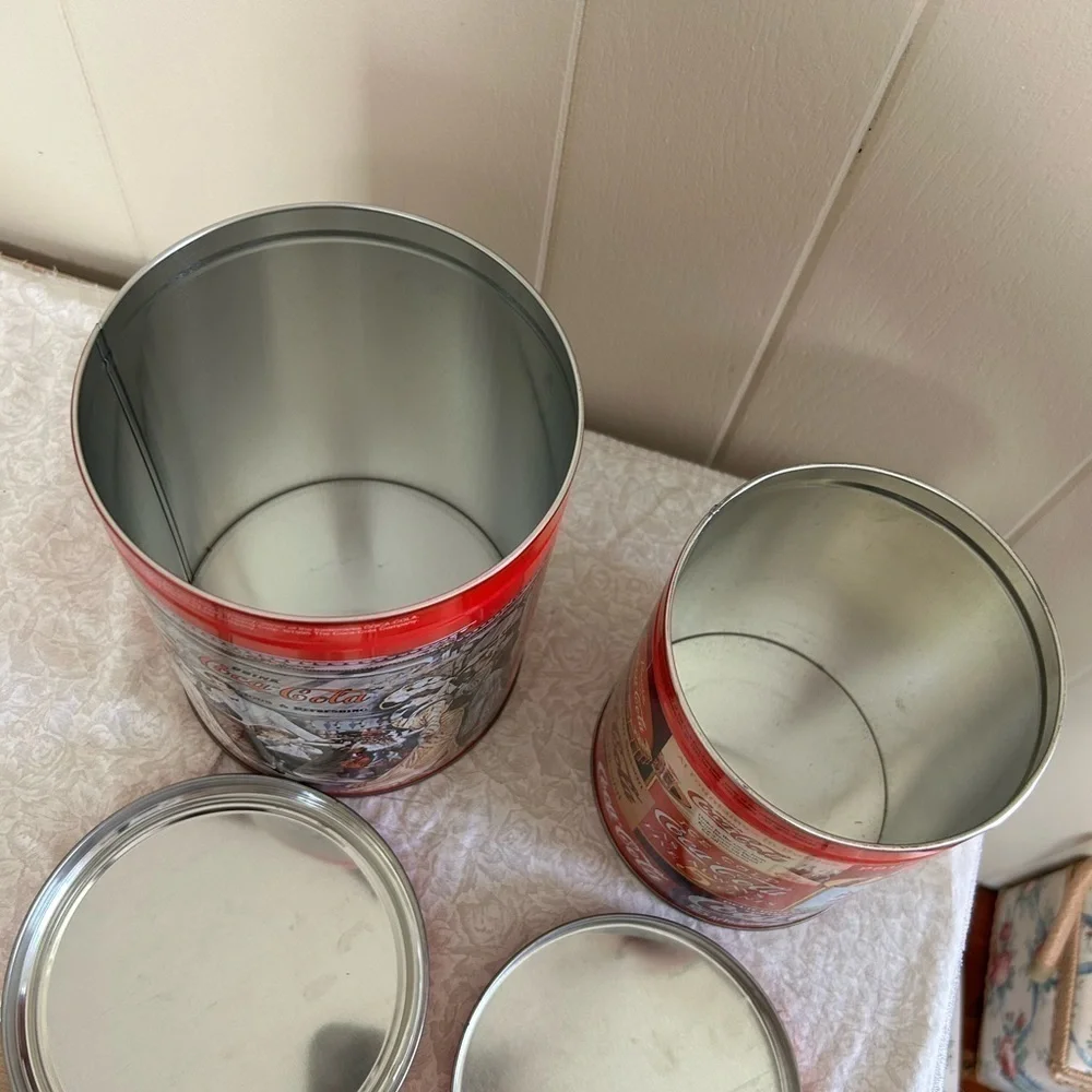 Vintage Coca-Cola Coke Set of 2 Tins 1993 & 1995 Collectible